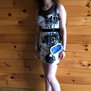 Black and white floral dress